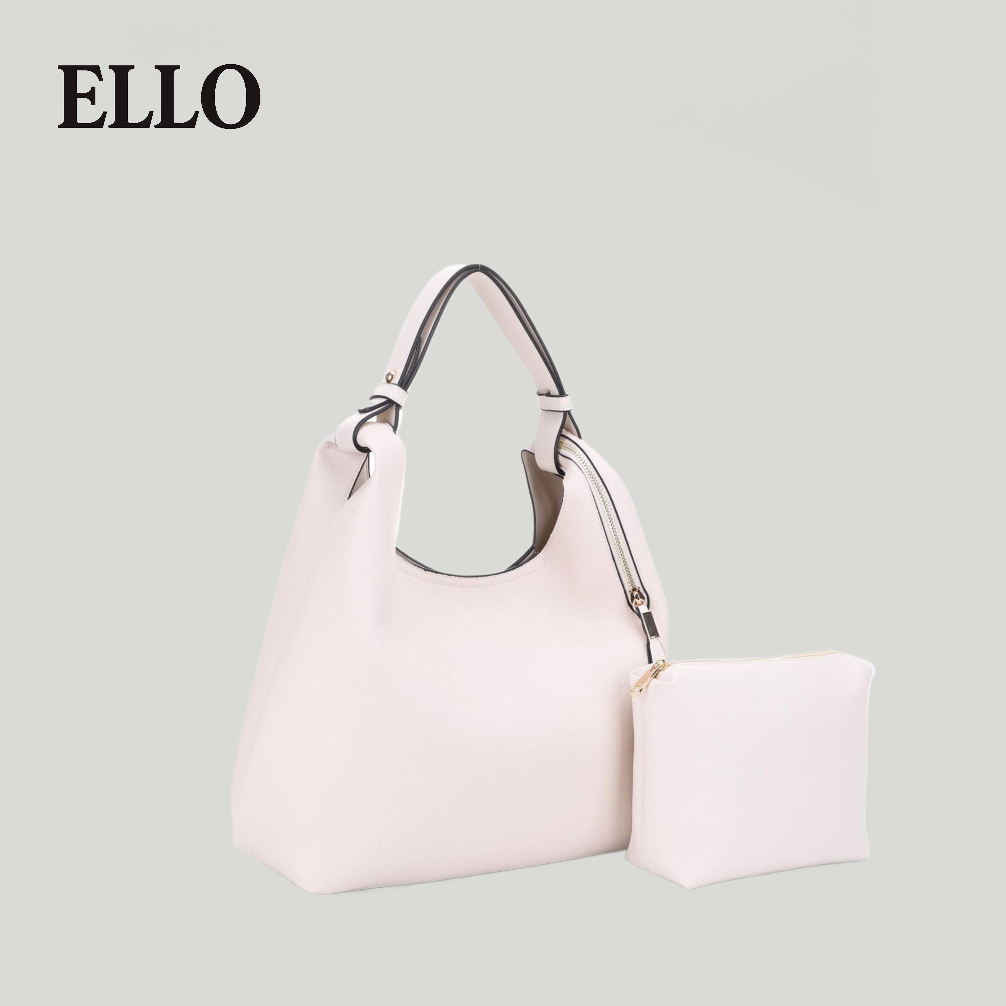 Women’s Vegan Leather Hobo Shoulder – Minimalist Large Tote for Work, Travel & Everyday Use with Zipper Pouch