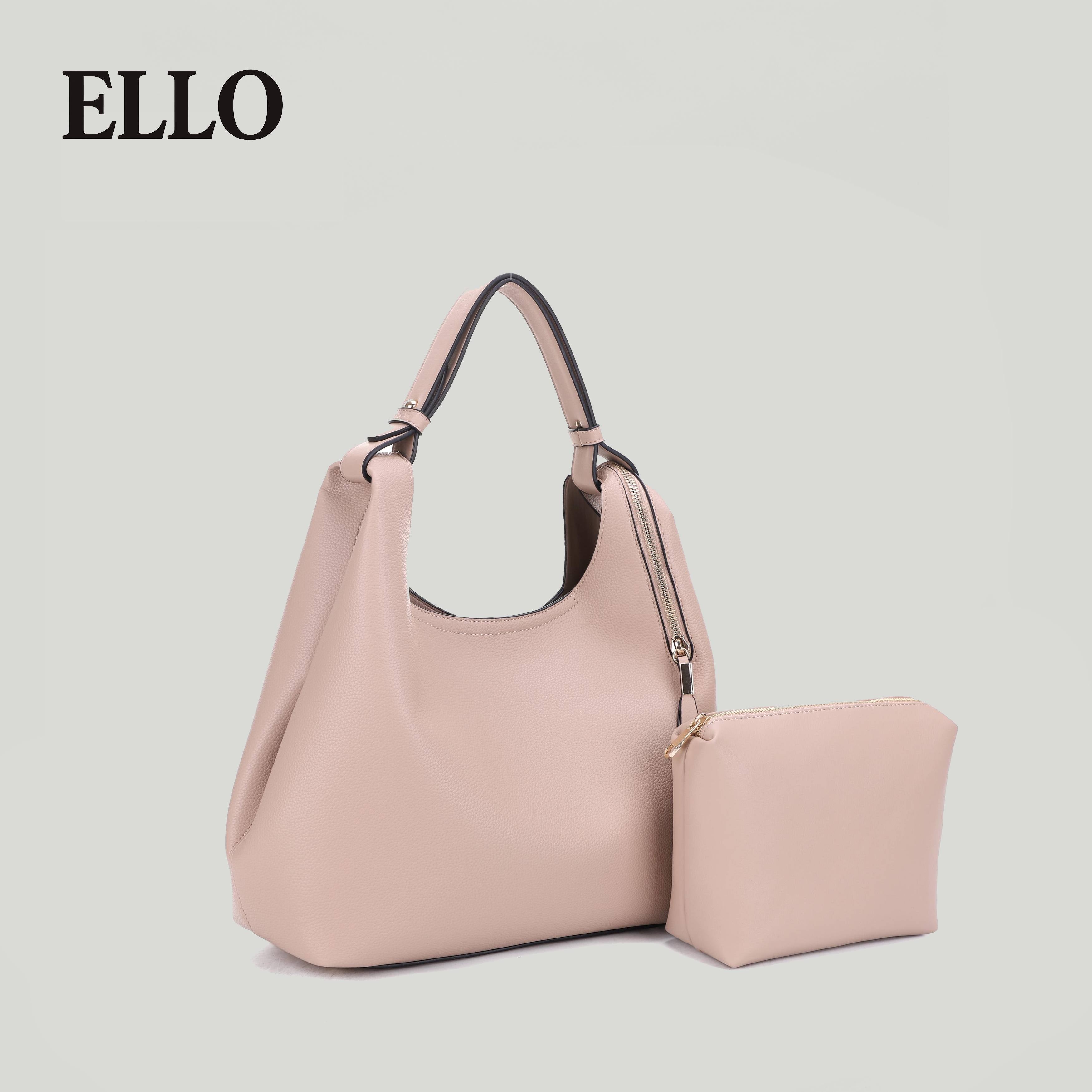 Women’s Vegan Leather Hobo Shoulder – Minimalist Large Tote for Work, Travel & Everyday Use with Zipper Pouch