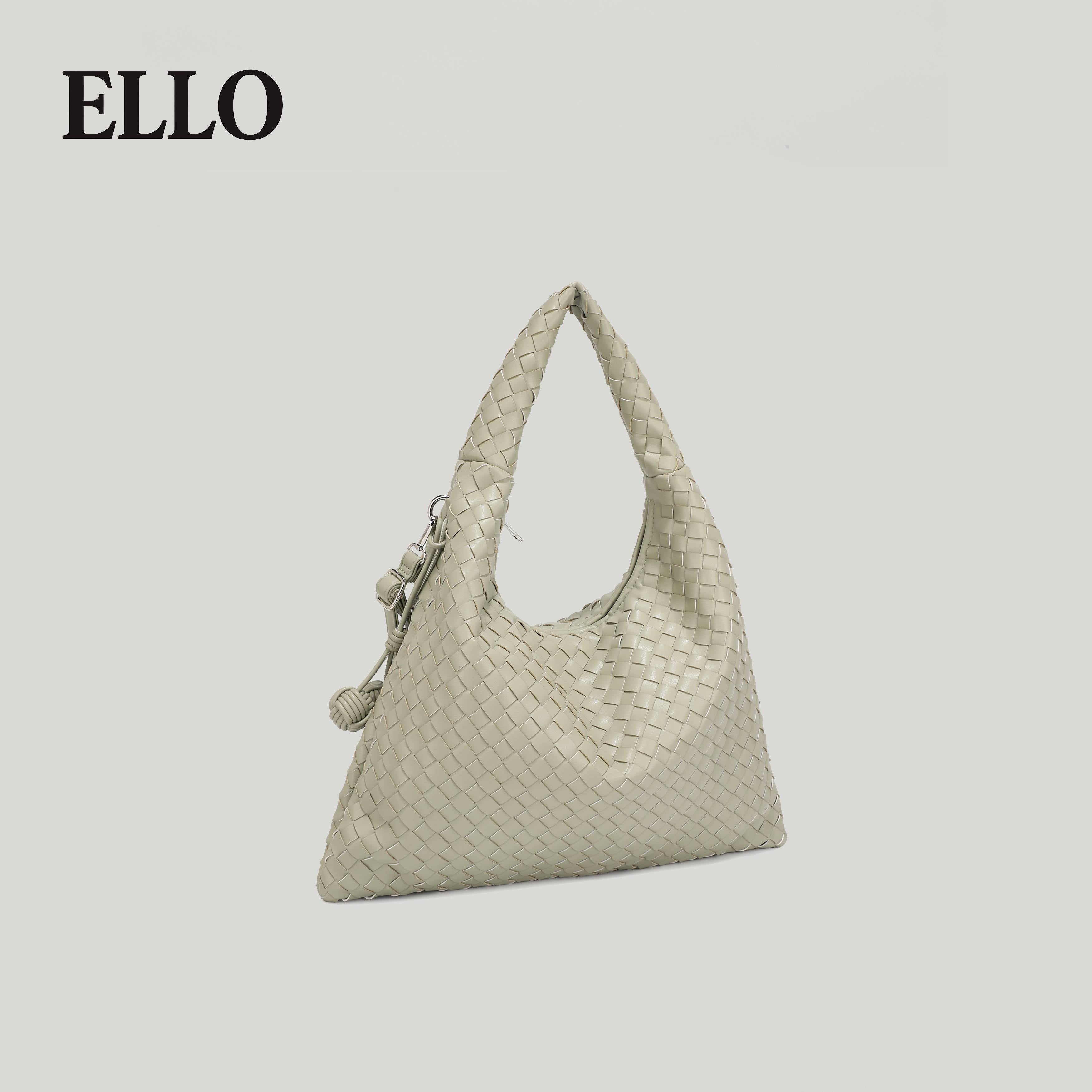 ELLO Women's Woven Tote Bag - New Large Capacity Underarm Bag 2025 Collection Versatile Shoulder Bag