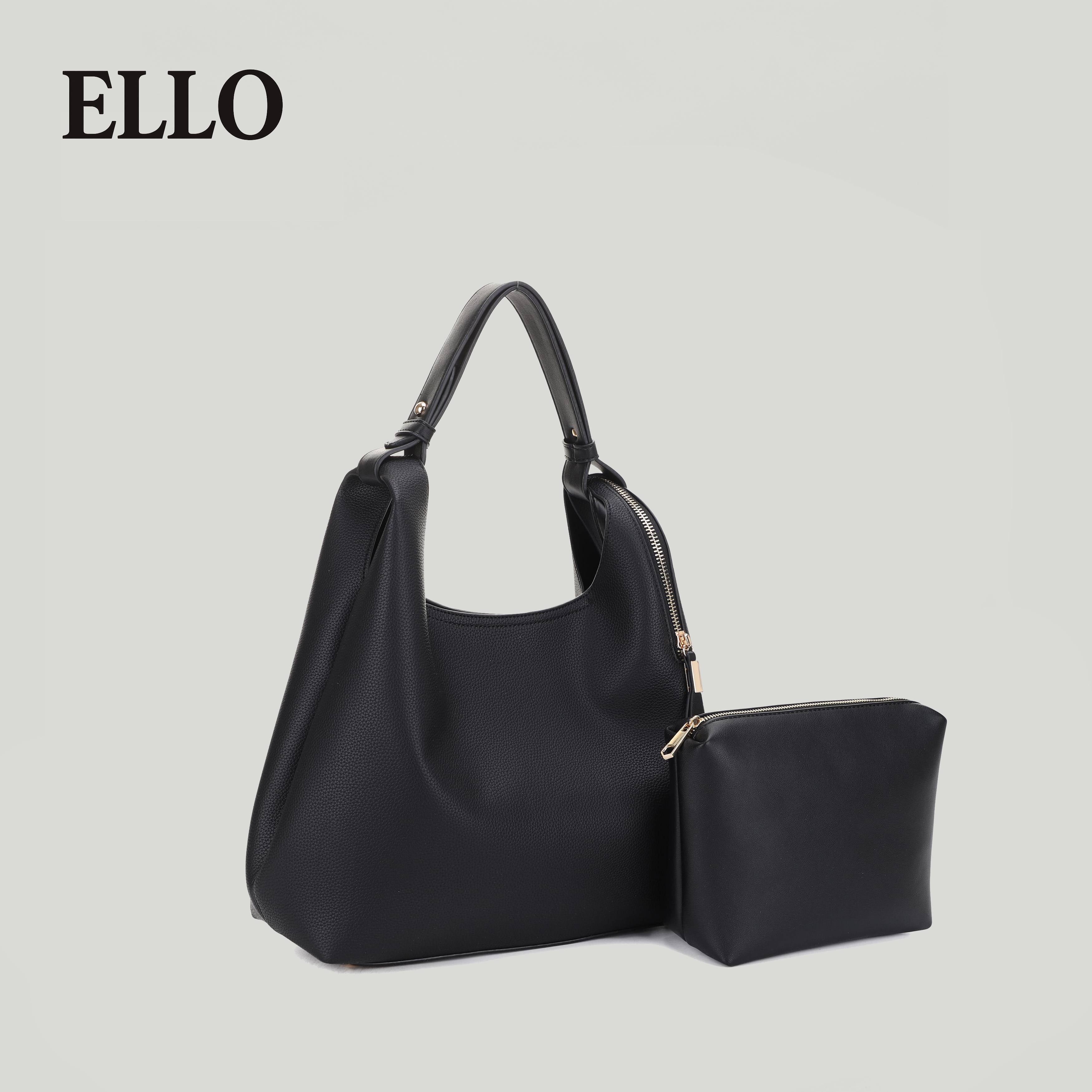 Women’s Vegan Leather Hobo Shoulder – Minimalist Large Tote for Work, Travel & Everyday Use with Zipper Pouch