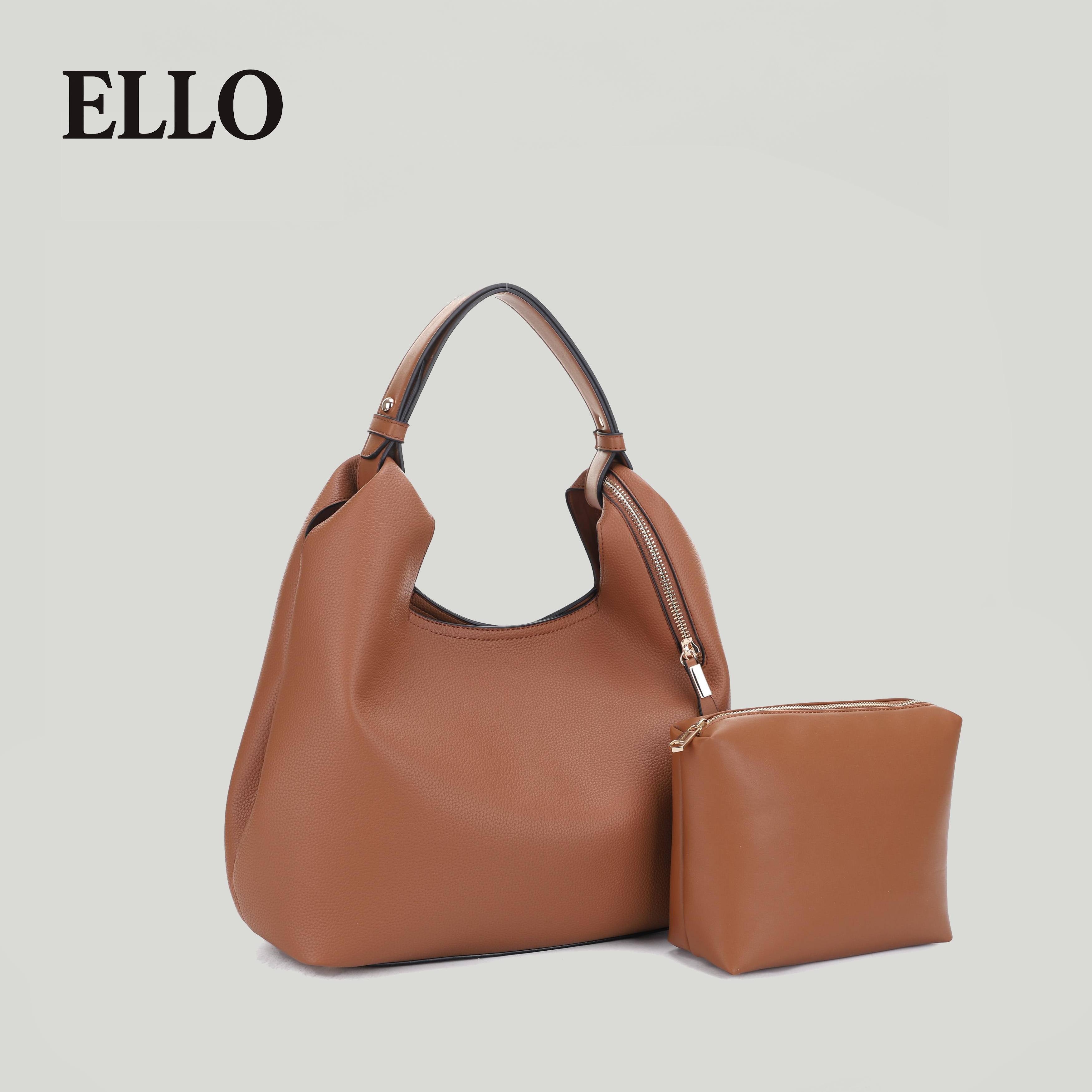Women’s Vegan Leather Hobo Shoulder – Minimalist Large Tote for Work, Travel & Everyday Use with Zipper Pouch