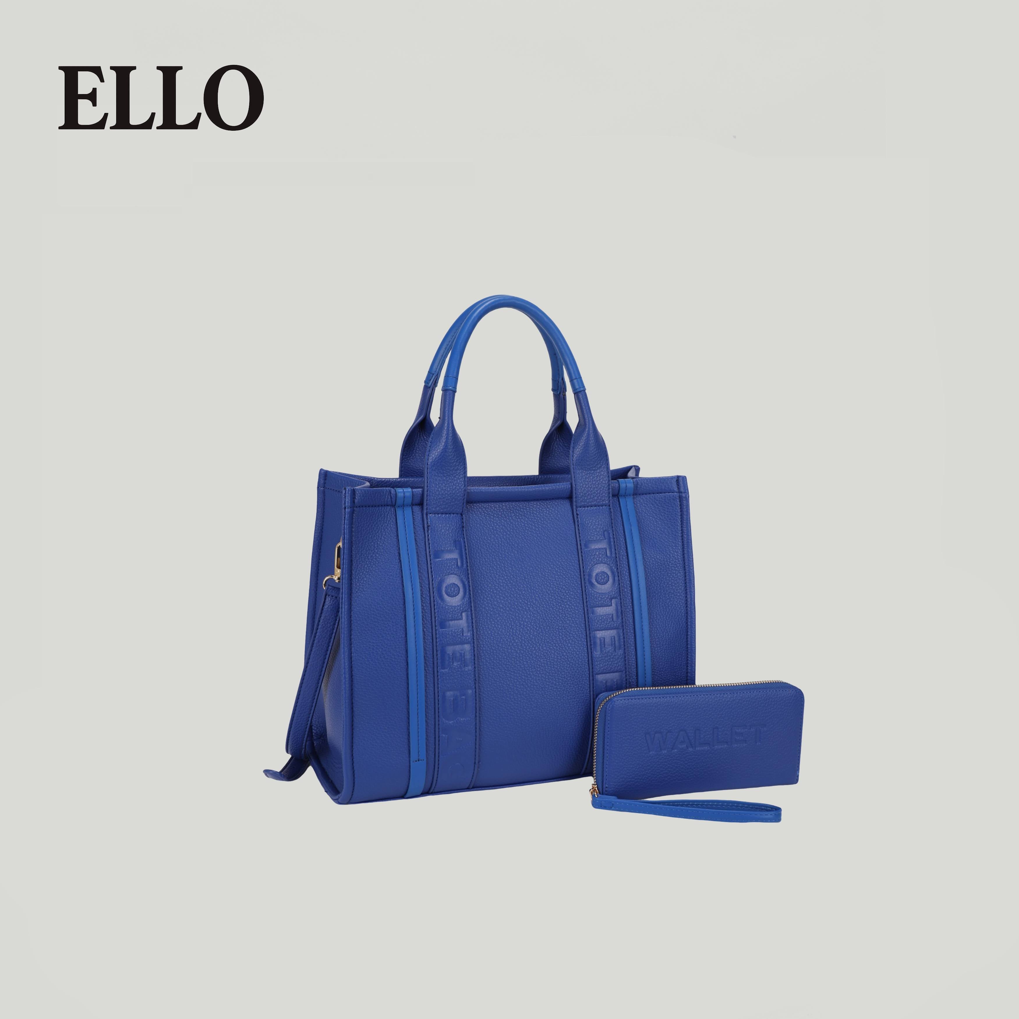 ELLO Women's High Capacity Red Tote Bag Set with Matching Wallet Fashionable Handbag Combination for Everyday Use 2025