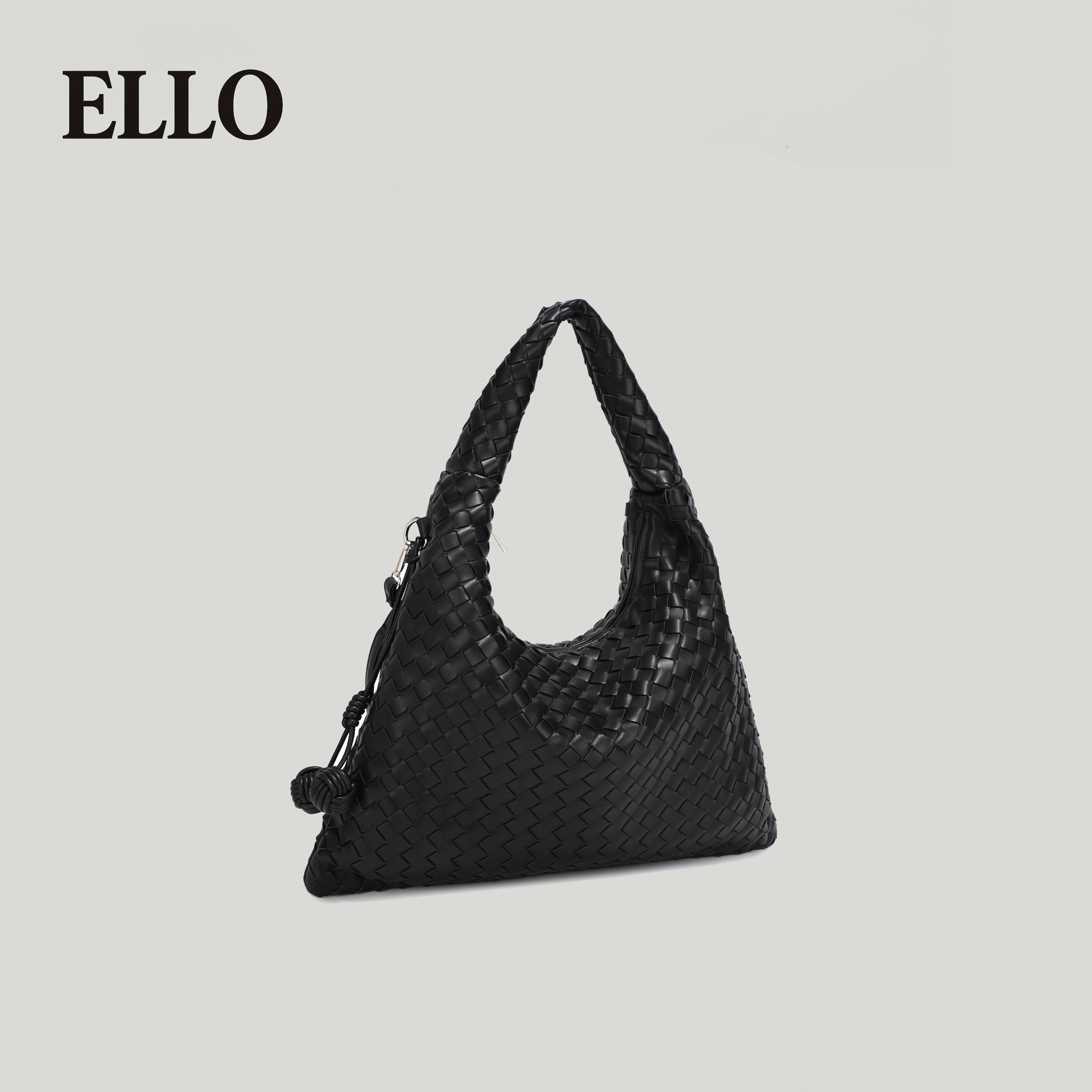 ELLO Women's Woven Tote Bag - New Large Capacity Underarm Bag 2025 Collection Versatile Shoulder Bag