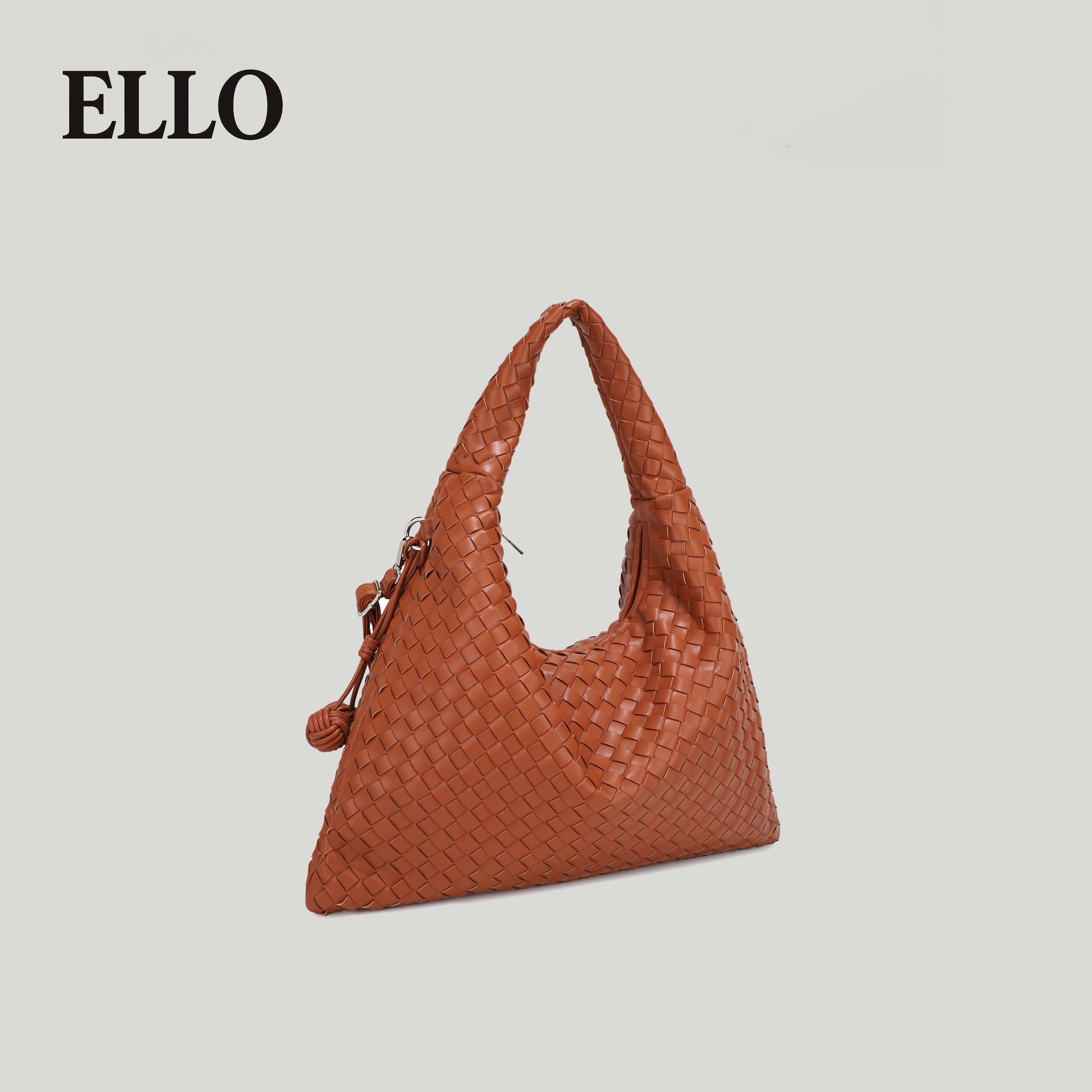 ELLO Women's Woven Tote Bag - New Large Capacity Underarm Bag 2025 Collection Versatile Shoulder Bag