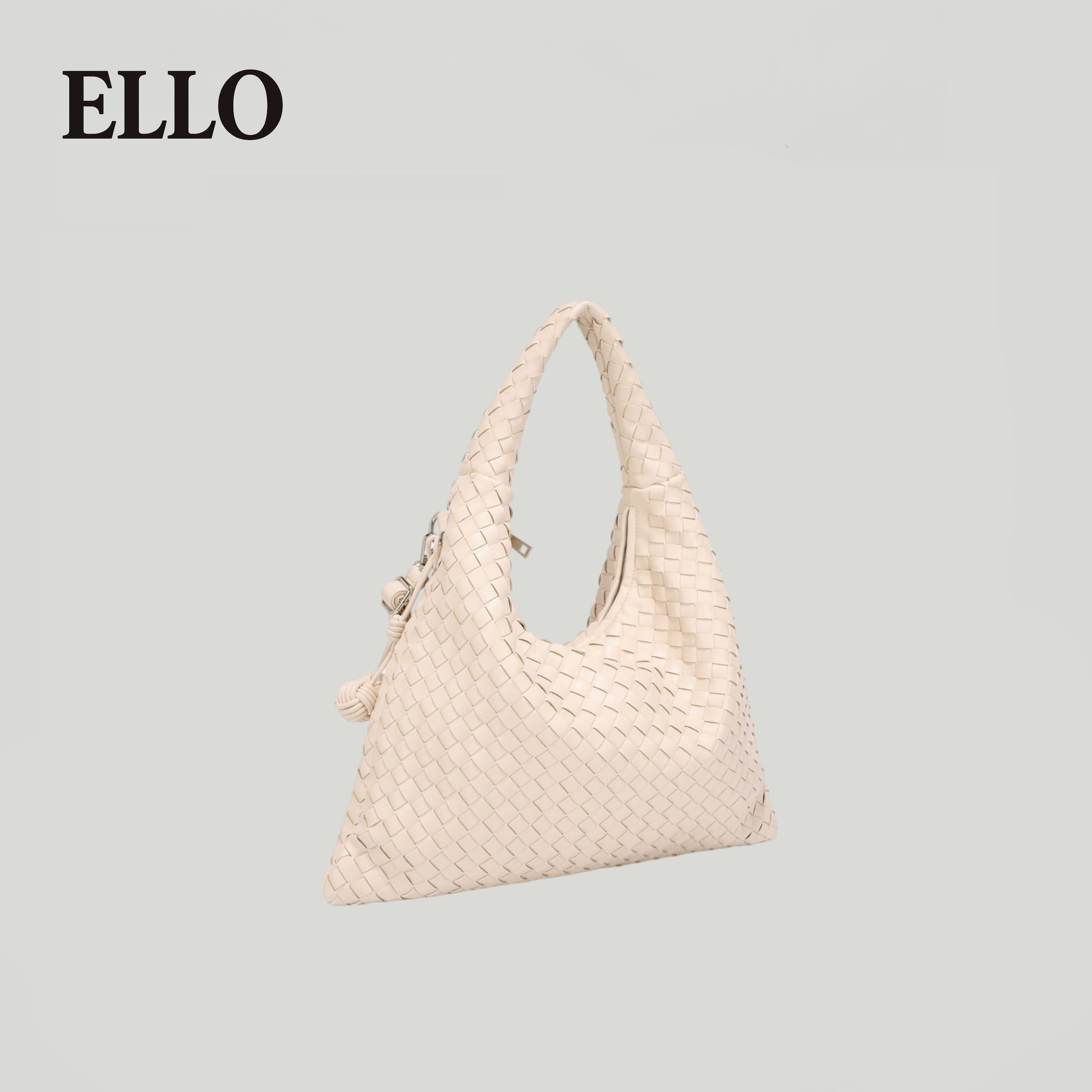 ELLO Women's Woven Tote Bag - New Large Capacity Underarm Bag 2025 Collection Versatile Shoulder Bag