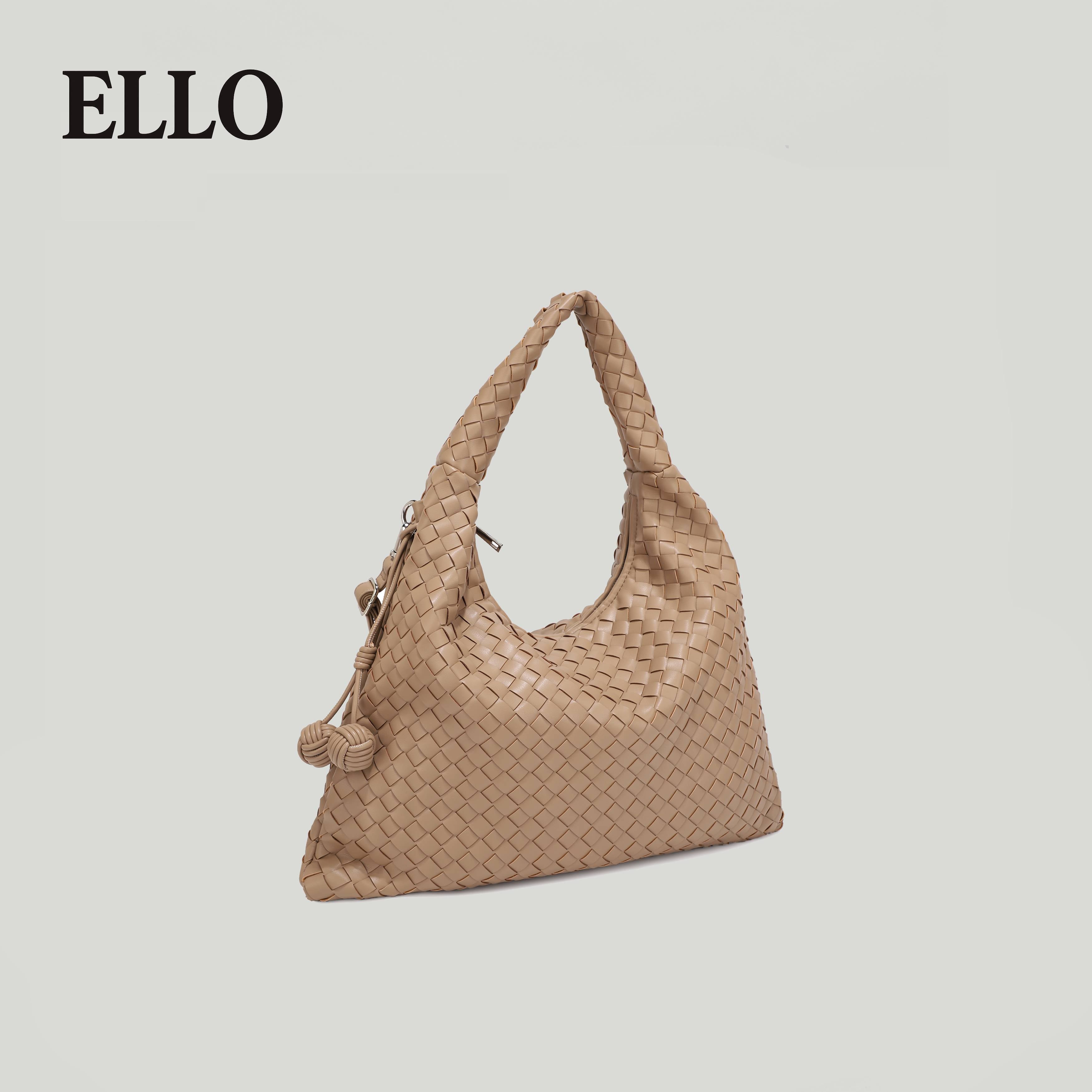ELLO Women's Woven Tote Bag - New Large Capacity Underarm Bag 2025 Collection Versatile Shoulder Bag