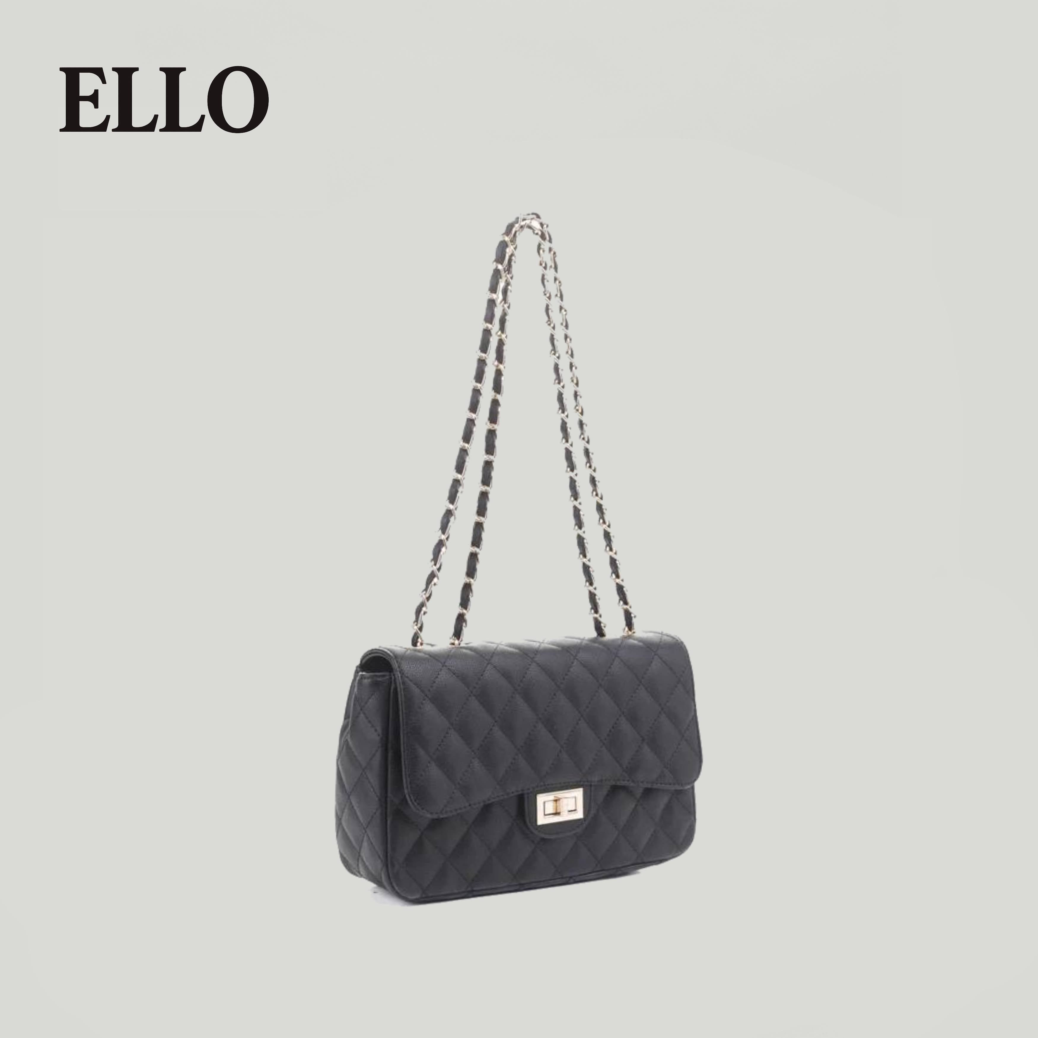 Elegant Quilted Vegan Leather Crossbody Bag for Women -Large Capacity Shoulder Purse with Gold Chain, Flap Closure& Phone Wallet Organizer
