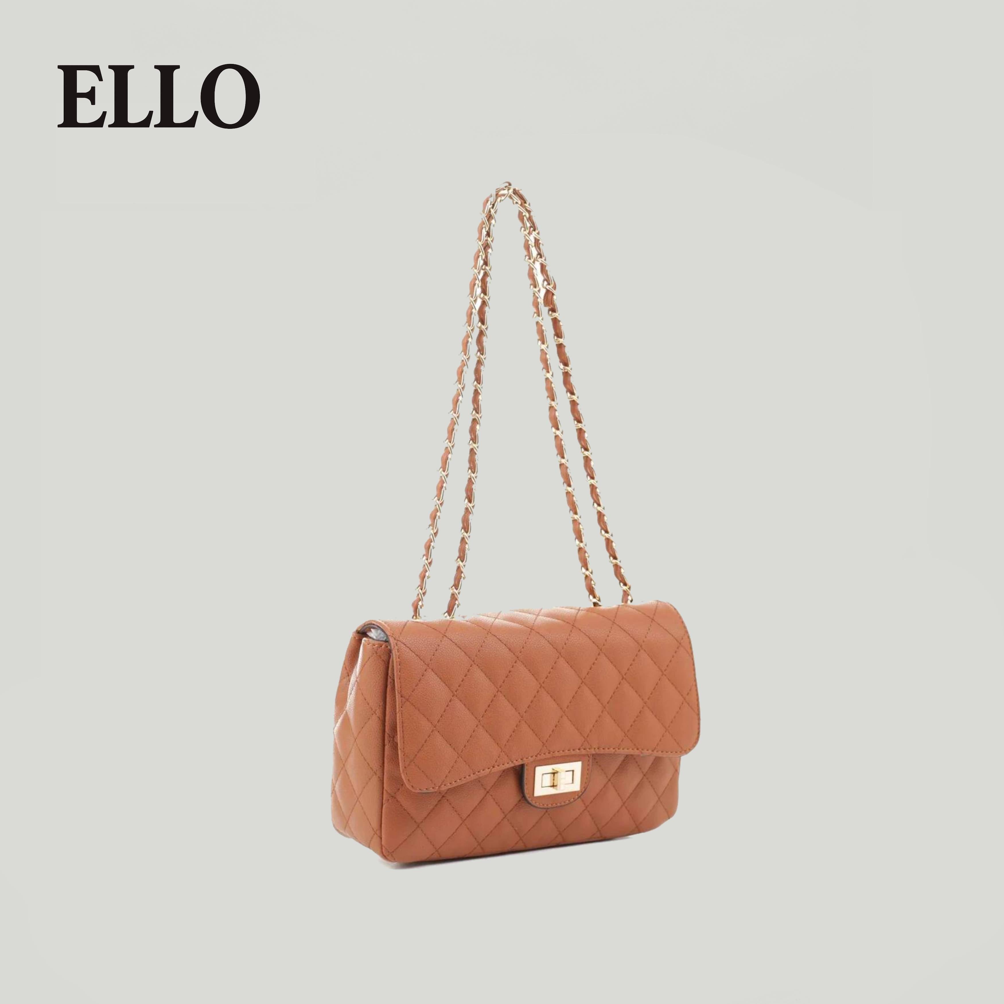 Elegant Quilted Vegan Leather Crossbody Bag for Women -Large Capacity Shoulder Purse with Gold Chain, Flap Closure& Phone Wallet Organizer