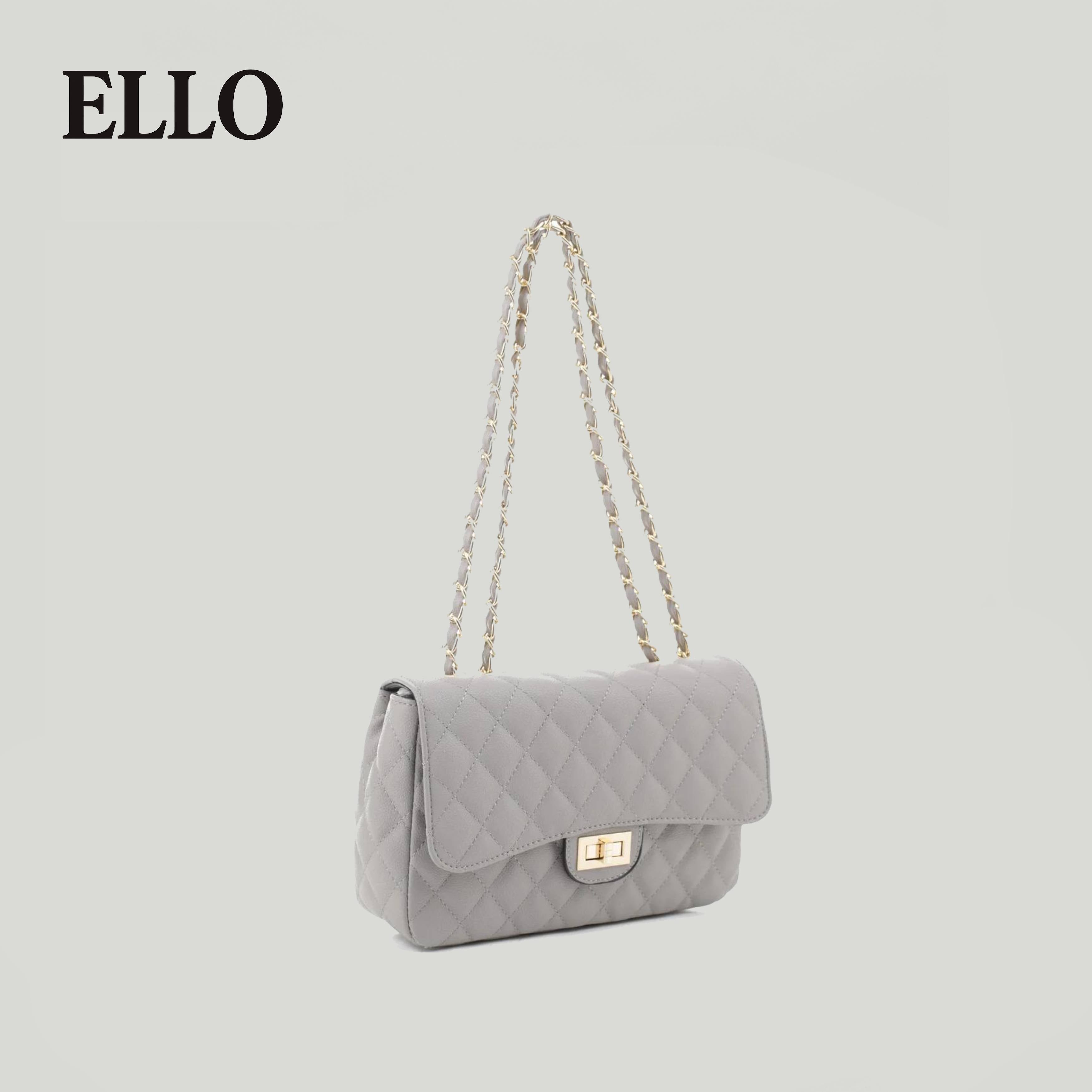 Elegant Quilted Vegan Leather Crossbody Bag for Women -Large Capacity Shoulder Purse with Gold Chain, Flap Closure& Phone Wallet Organizer